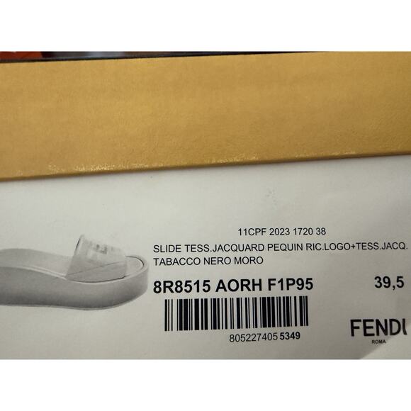 Fendi Sunshine Flatform Platform FF Logo Jacquard Baguette Feel Slides - Picture 10 of 11